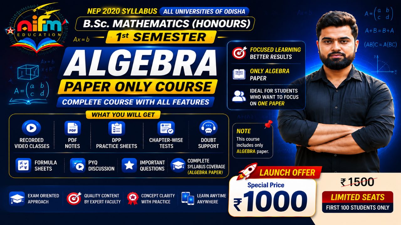 1st Sem Algebra – Single Paper