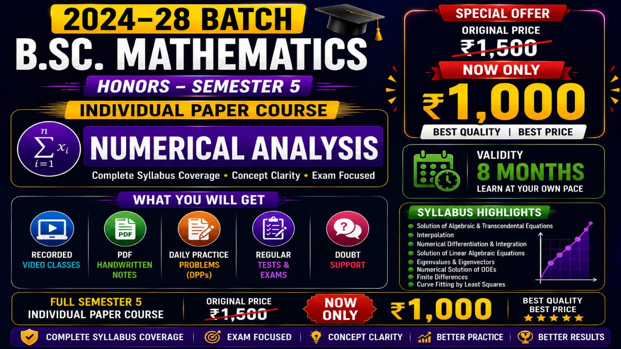 5th Sem Numerical Analysis – Single Paper