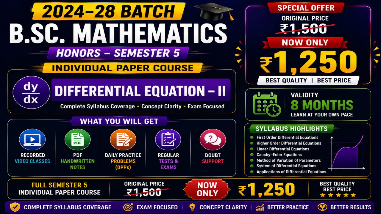 5th Sem Differential Equations-II – Single Paper
